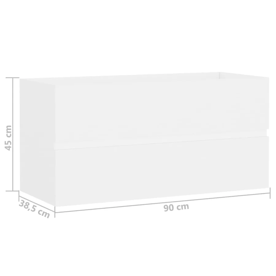 Armoire d'évier avec lavabo intégré Blanc Bois d'ingénierie - 13