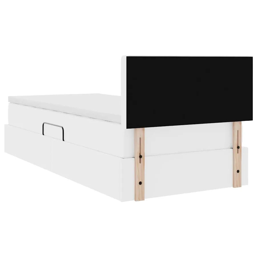 Lit avec rangement et matelas Blanc pur 90 x 190 cm Simili cuir - 11