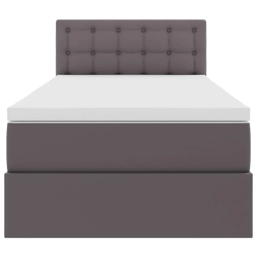 Lit avec rangement et matelas Gris 100 x 200 cm Simili cuir - 7
