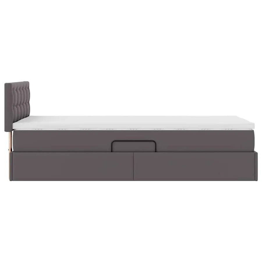 Lit avec rangement et matelas Gris 100 x 200 cm Simili cuir - 8