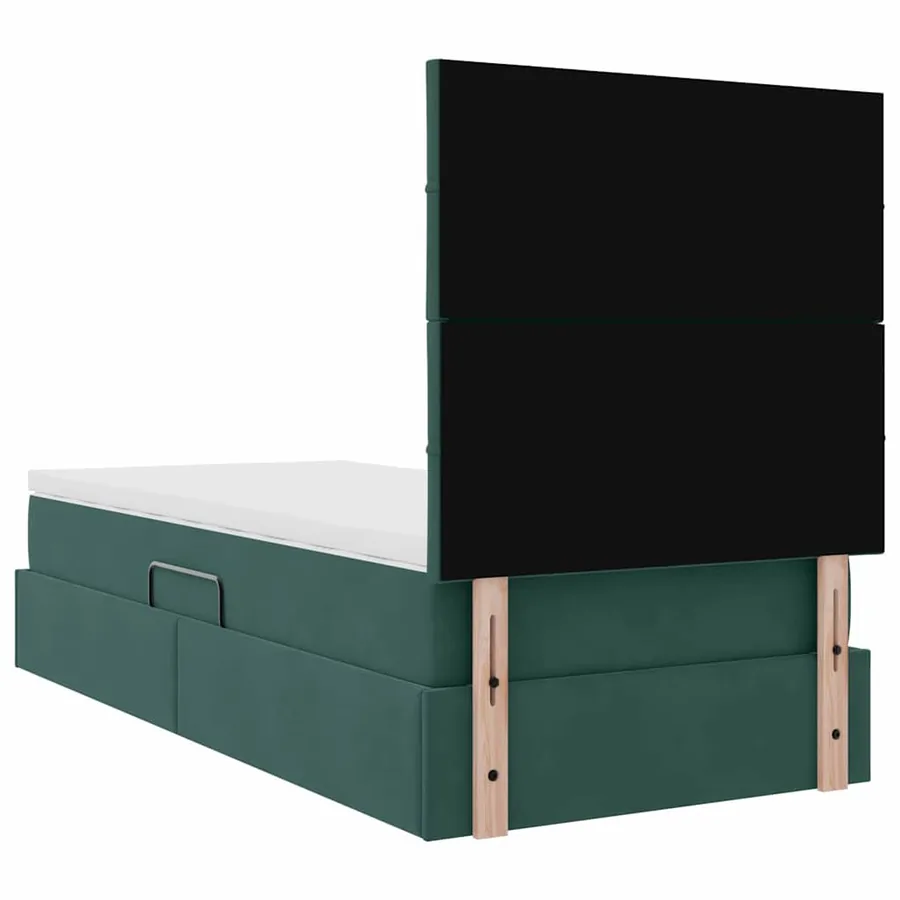 Lit de rangement LED avec matelas Vert foncé 90 x 190 cm - 12