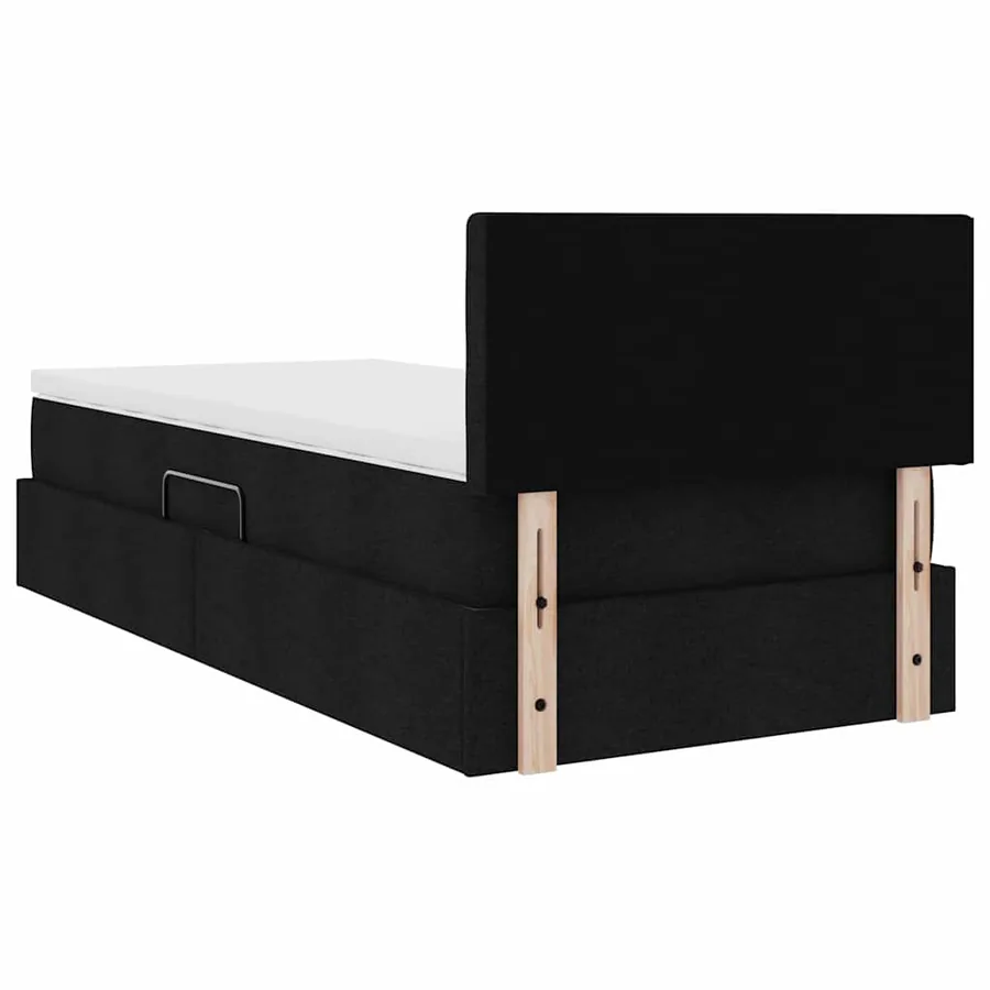 Lit avec rangement et matelas avec matelas Noir 90 x 190 cm - 11