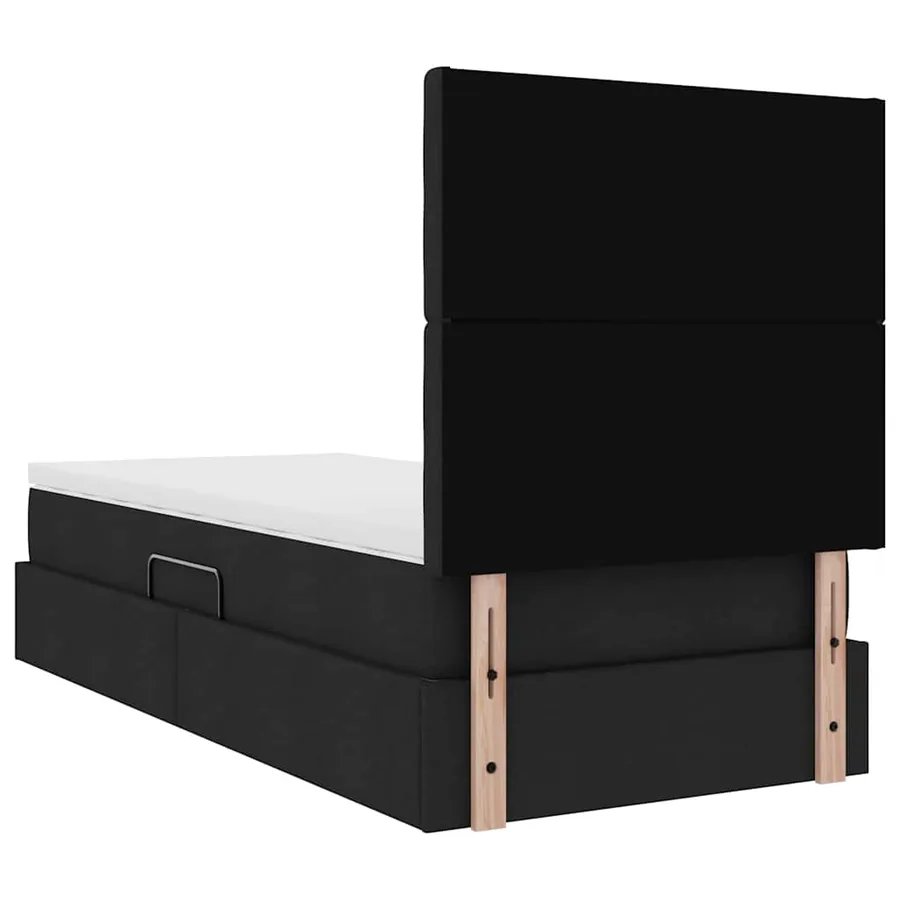 Lit de rangement LED avec matelas Noir 100 x 200 cm Tissu - 12