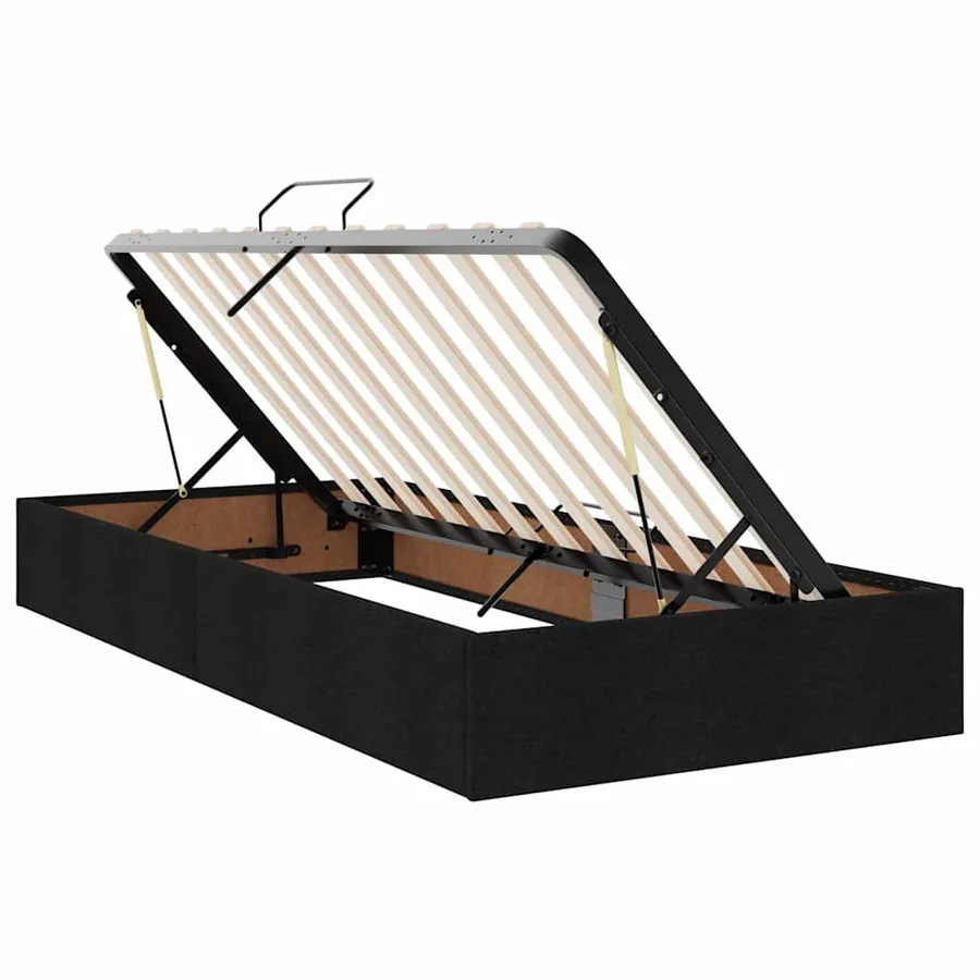 Lit de rangement LED avec matelas Noir 100 x 200 cm Tissu - 7