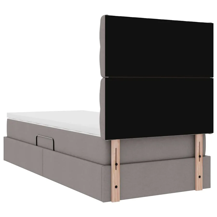 Lit de rangement LED avec matelas Taupe 90 x 200 cm Tissu - 12