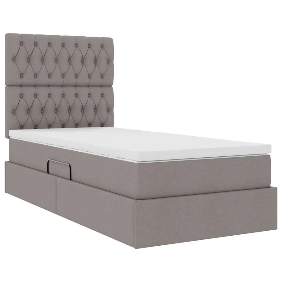 Lit de rangement LED avec matelas Taupe 90 x 200 cm Tissu - 6