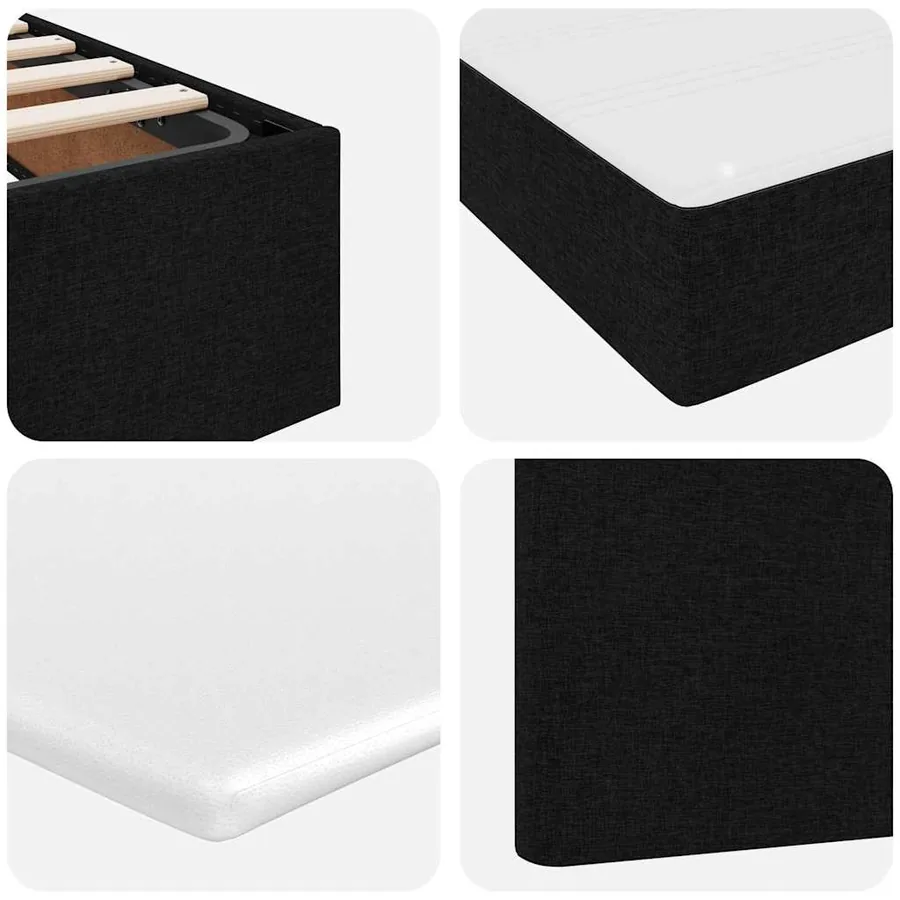Lit de Rangement Noir 200 x 200 cm Cuir synthétique - 13