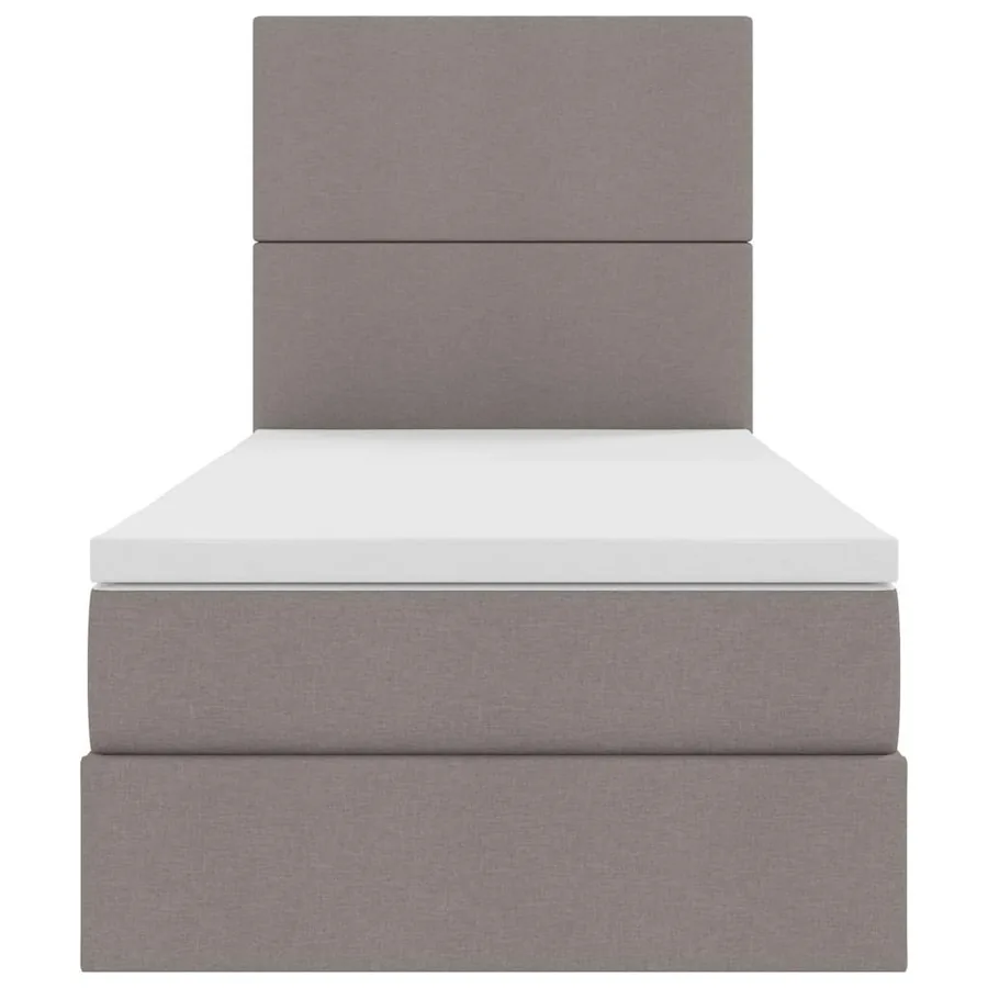 Lit avec rangement et matelas Taupe 90 x 200 cm tissu - 7