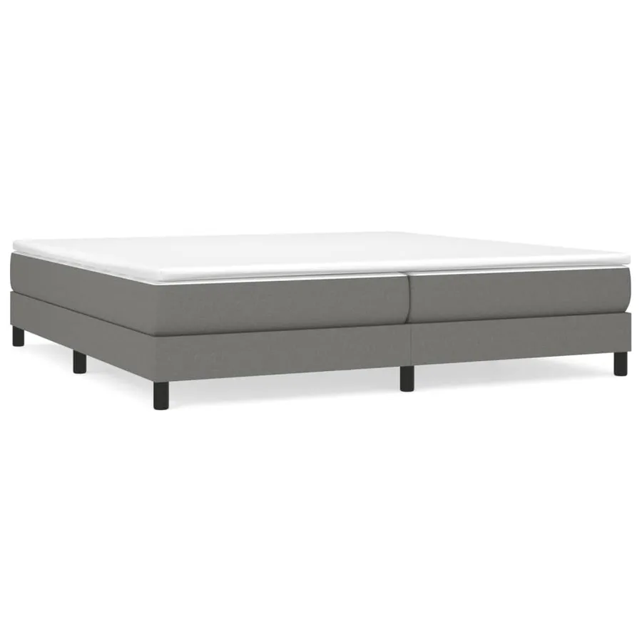 Slatted Bed Base with Mattress Dark Grey 200x200cm Fabric - 2