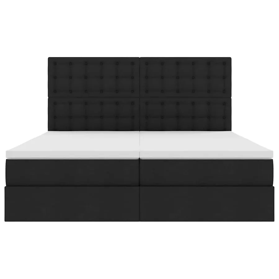 Lit de Rangement avec tête de lit Noir 200 x 200 cm Tissu - 8