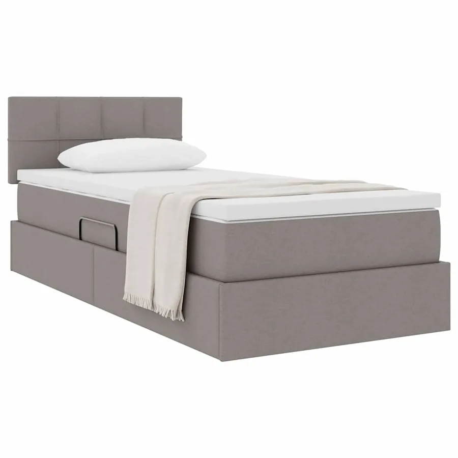 Lit avec rangement et matelas avec matelas Taupe 90 x 200 cm - 3