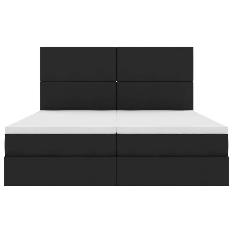 Lit de Rangement avec tête de lit Noir 200 x 200 cm Tissu - 8