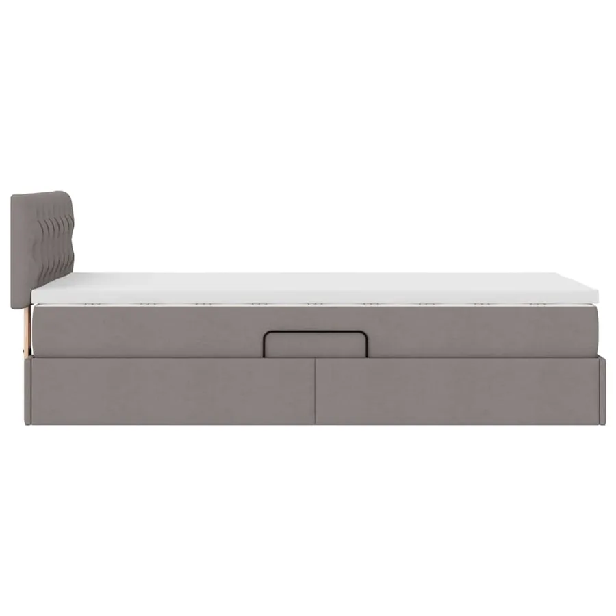 Lit de rangement LED avec matelas Taupe 90 x 200 cm Tissu - 11