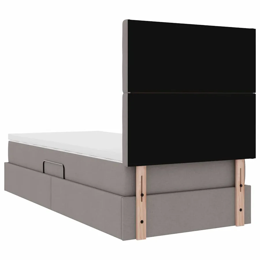 Lit avec rangement et matelas Taupe 90 x 200 cm tissu - 9