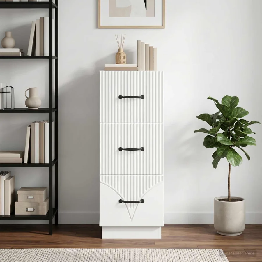 Armoire à tiroirs Blanc brillant 33 x 34,5 x 87 cm