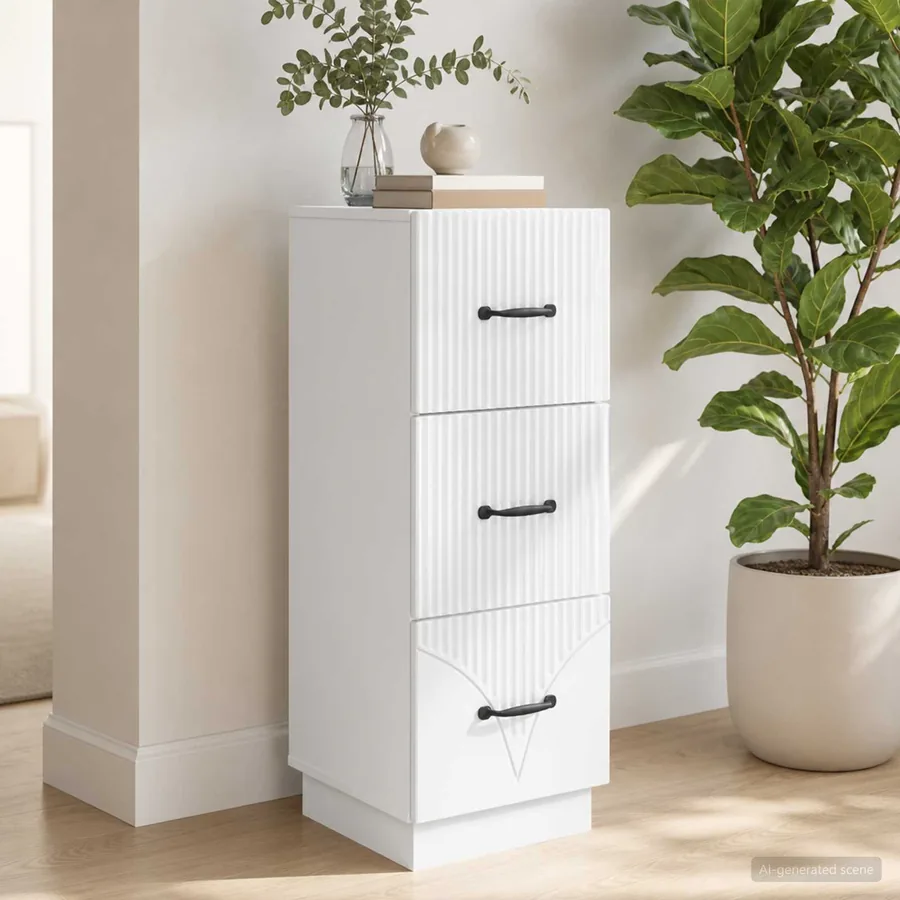 Armoire à tiroirs Blanc brillant 33 x 34,5 x 87 cm - 4