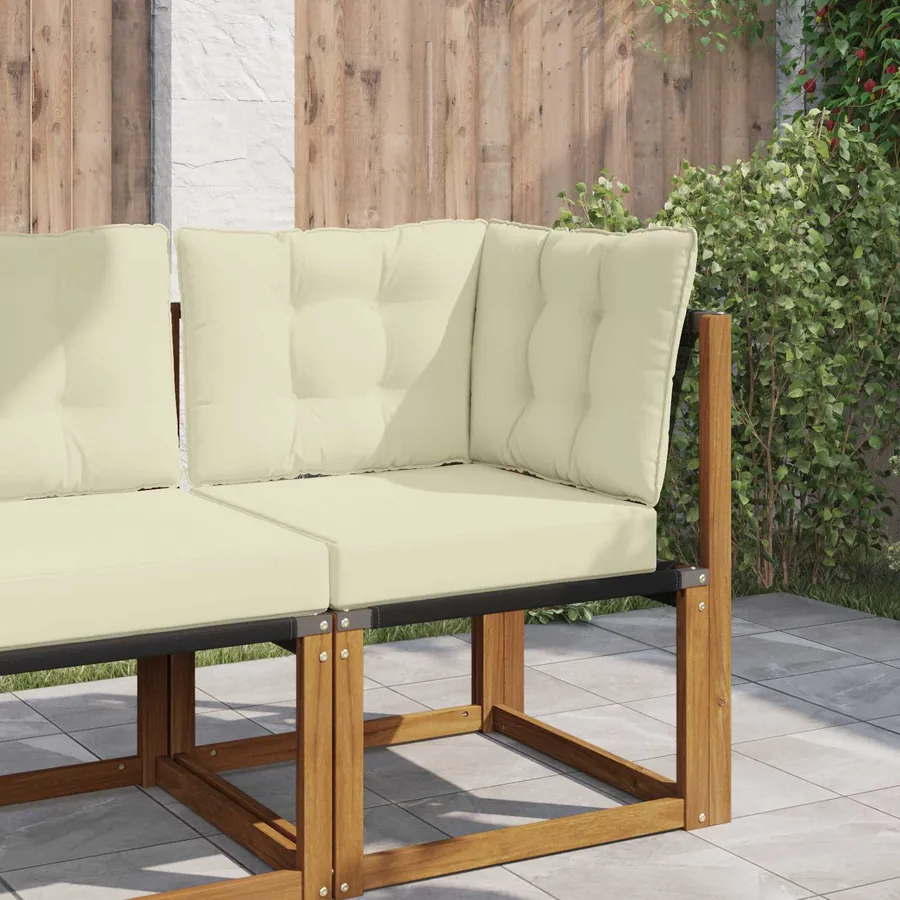 Coussin de canapé d'extérieur Polyester Crème 60 x 40 x 10 cm