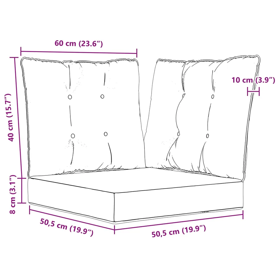 Coussin de canapé d'extérieur Polyester Crème 60 x 40 x 10 cm - 10