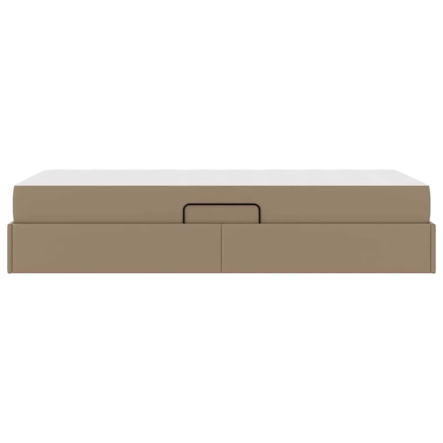 Lit avec rangement et matelas 2 pcs Cappuccino Cuir - 9