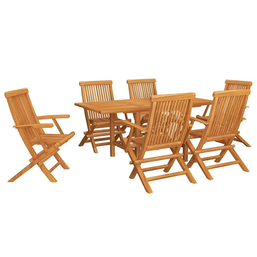 Salon de jardin 7 pcs Bois de teck massif - 2
