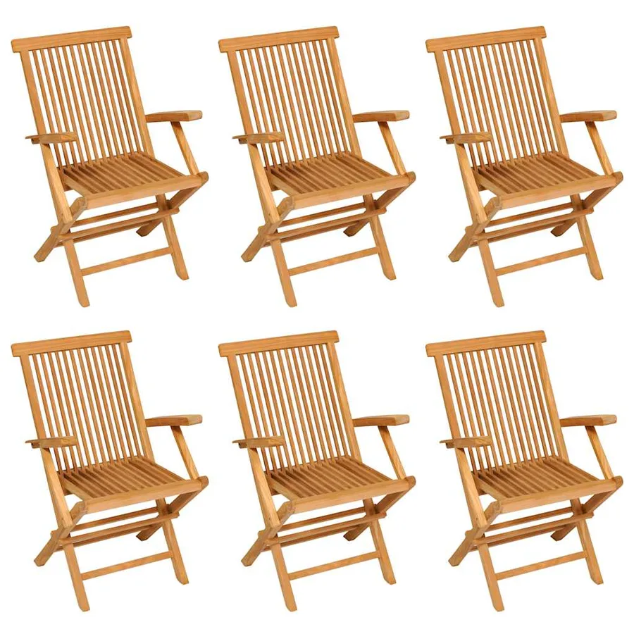 Salon de jardin 7 pcs Bois de teck massif - 9