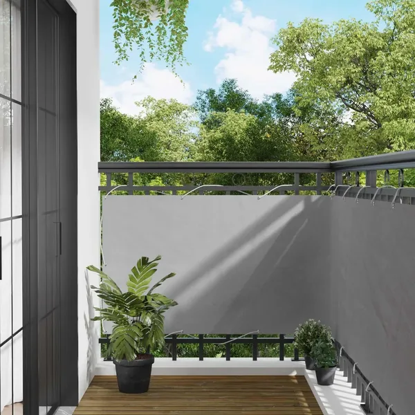Écran de balcon Gris clair 100 x 600 cm Tissu Oxford