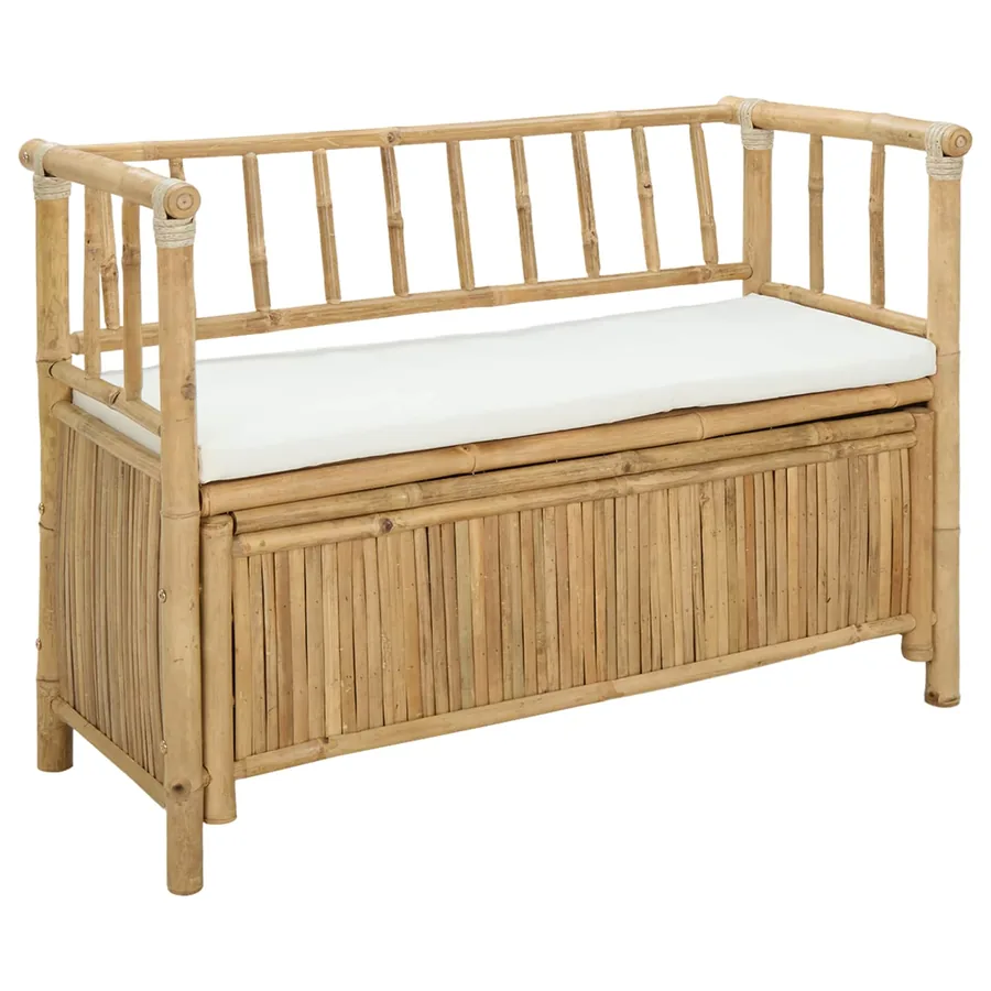 Banc de Rangement de Jardin 110 x 47 x 80 cm Bambou Naturel - 2