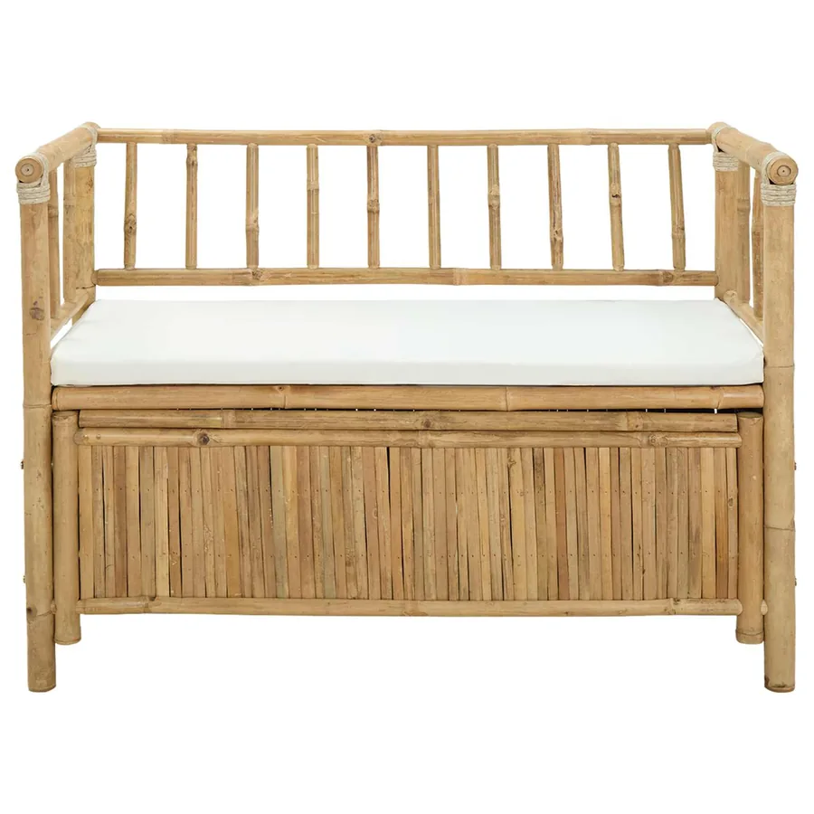 Banc de Rangement de Jardin 110 x 47 x 80 cm Bambou Naturel - 4