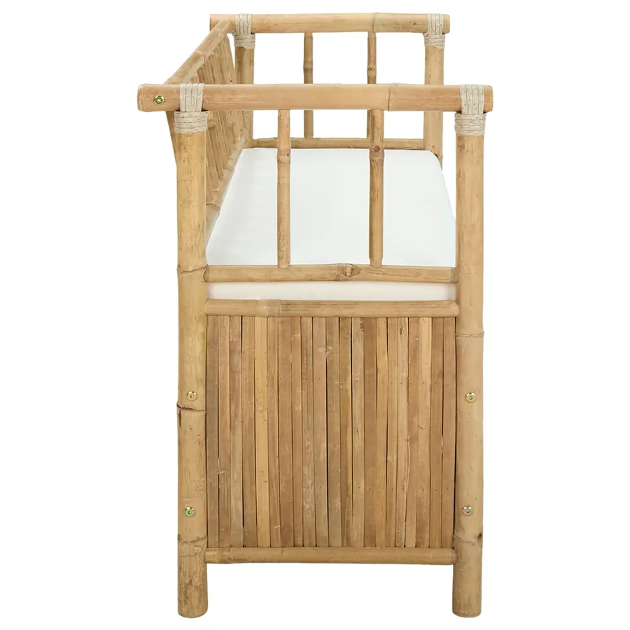 Banc de Rangement de Jardin 110 x 47 x 80 cm Bambou Naturel - 5