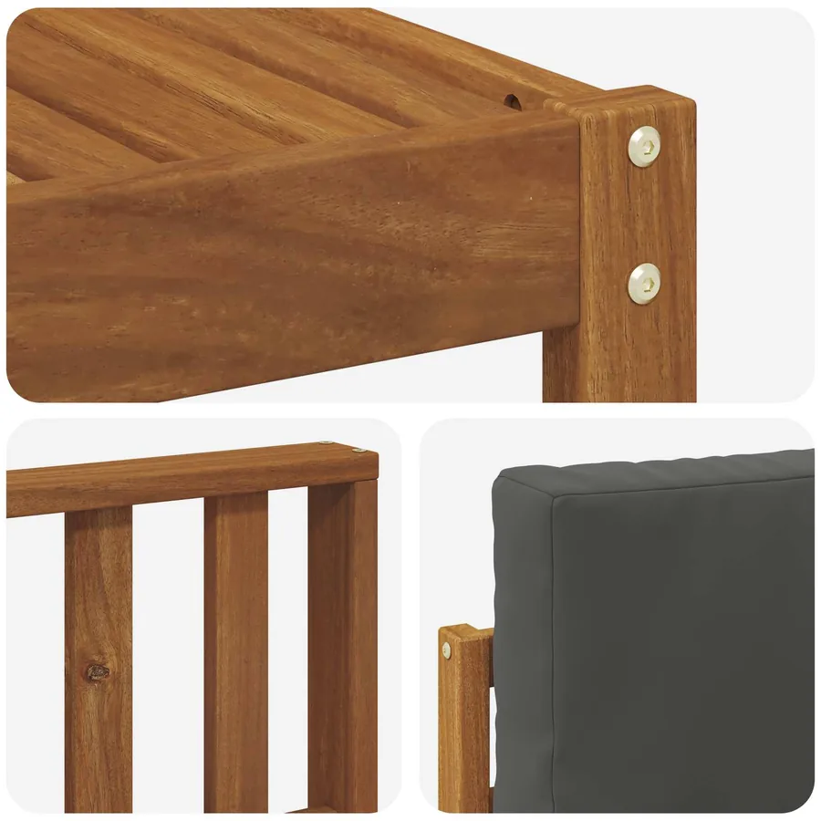 Ensemble de canapés d'extérieur 5 pcs Naturel et Anthracite - 7