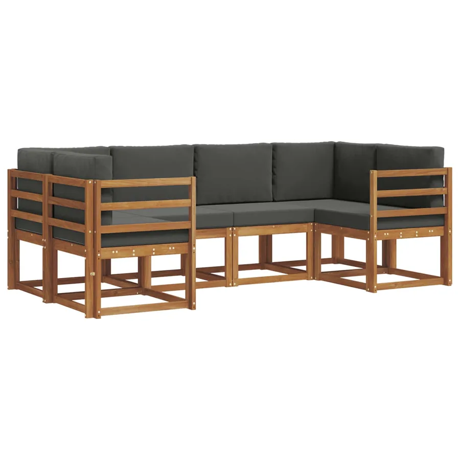 Ensemble de canapés d'extérieur 6 pcs Naturel et Anthracite - 2