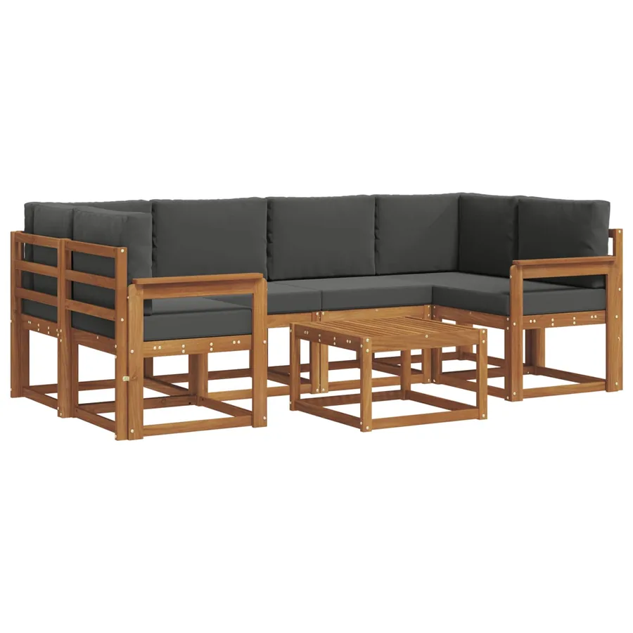 Ensemble de canapés d'extérieur 7 pcs Naturel et Anthracite - 2