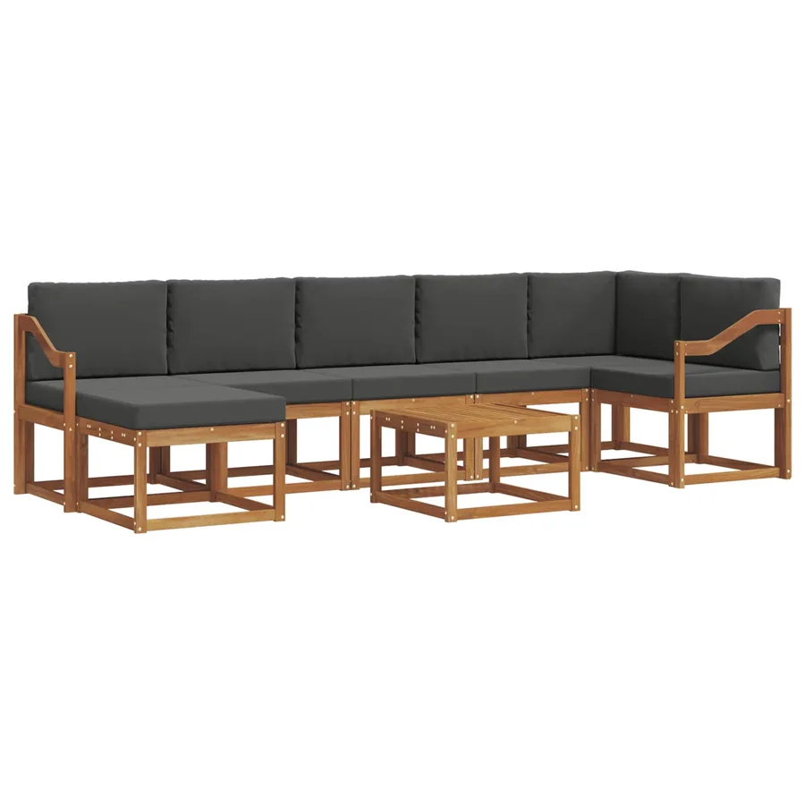 Ensemble de canapés d'extérieur 8 pcs Naturel et Anthracite - 2