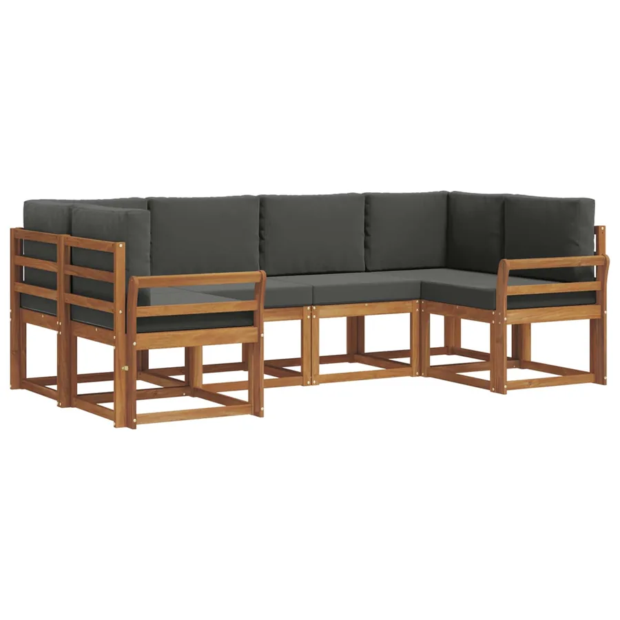 Ensemble de canapés d'extérieur 6 pcs Naturel et Anthracite - 2