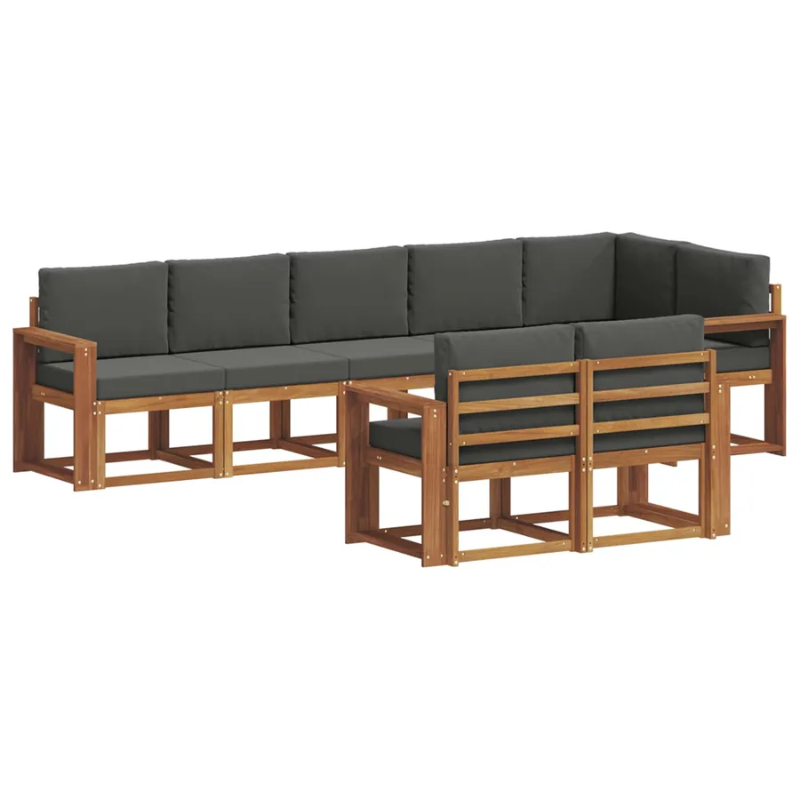 Ensemble de canapés d'extérieur 8 pcs Naturel et Anthracite - 2