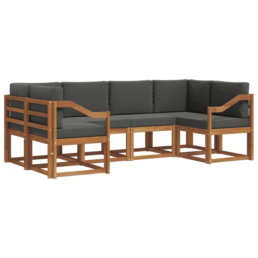 Ensemble de canapés d'extérieur 6 pcs Naturel et Anthracite - 2