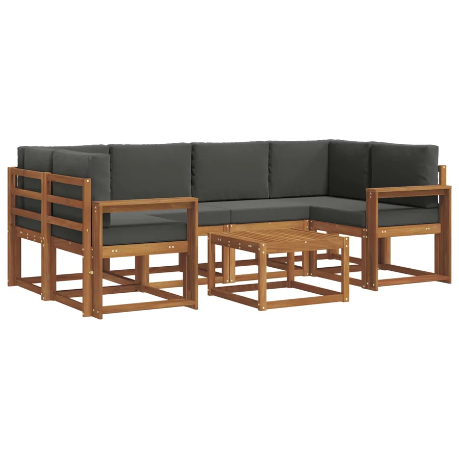 Ensemble de canapés d'extérieur 7 pcs Naturel et Anthracite - 2