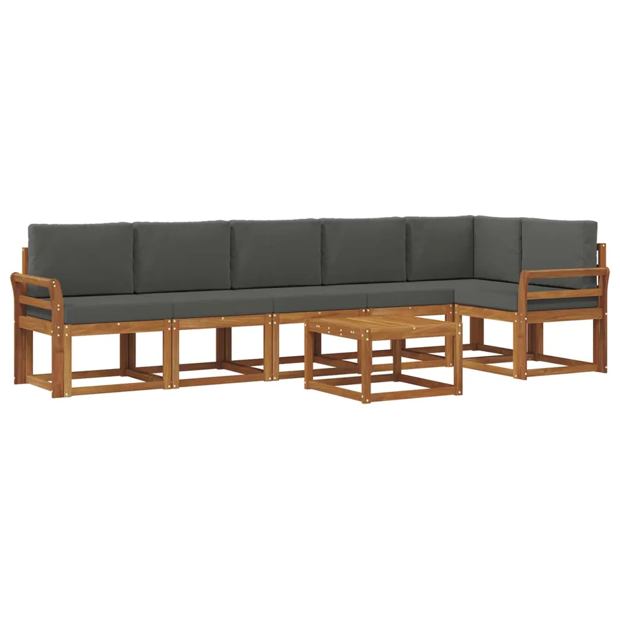 Ensemble de canapés d'extérieur 7 pcs Naturel et Anthracite - 2