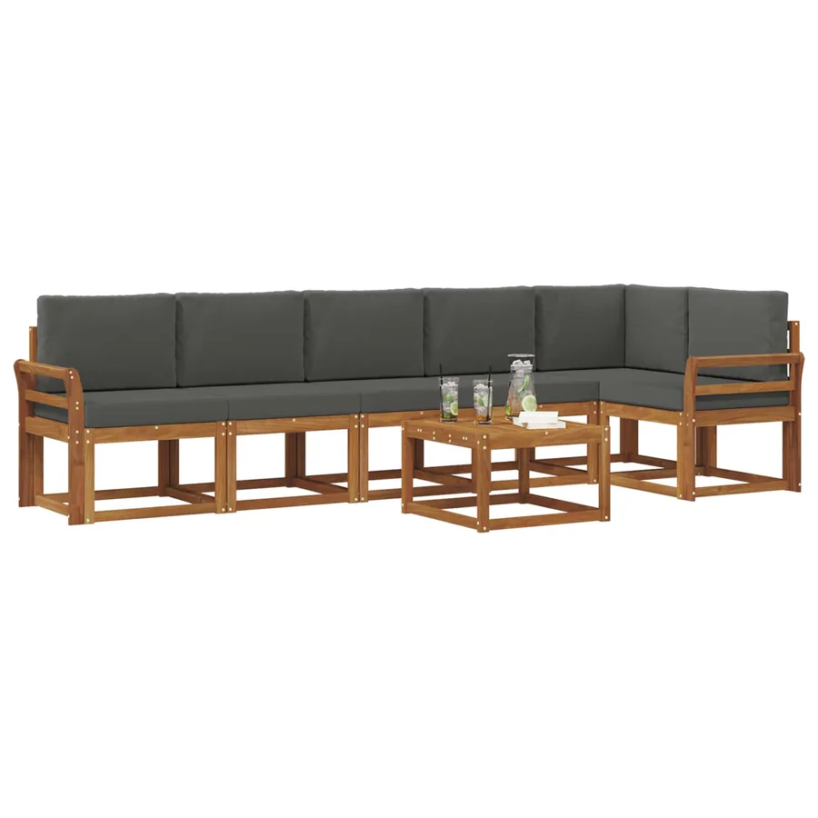 Ensemble de canapés d'extérieur 7 pcs Naturel et Anthracite - 3
