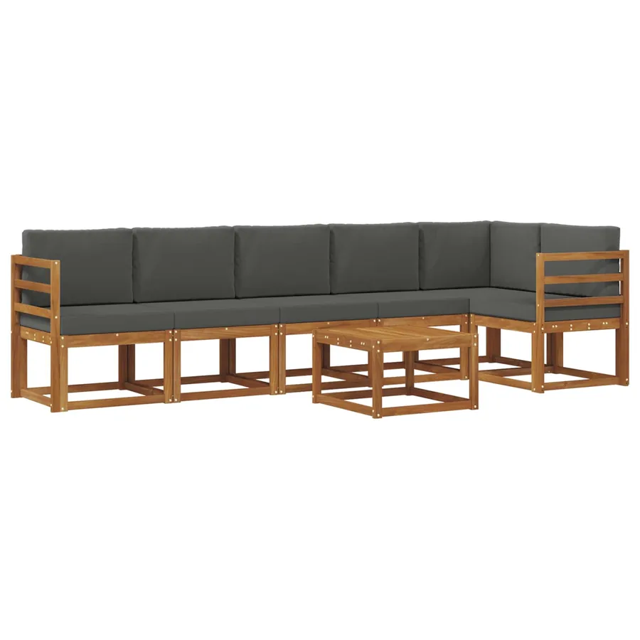 Ensemble de canapés d'extérieur 7 pcs Naturel et Anthracite - 2