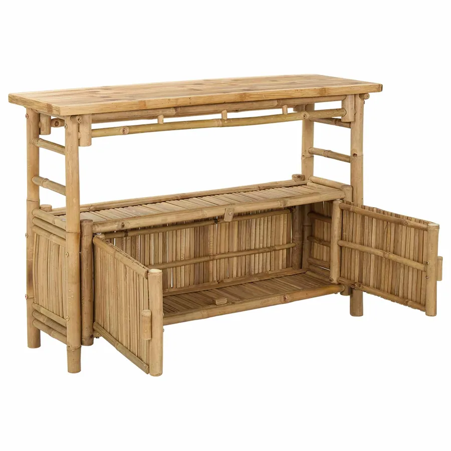 Table console avec étagère Naturel 110 x 35 x 75 cm Bambou - 3