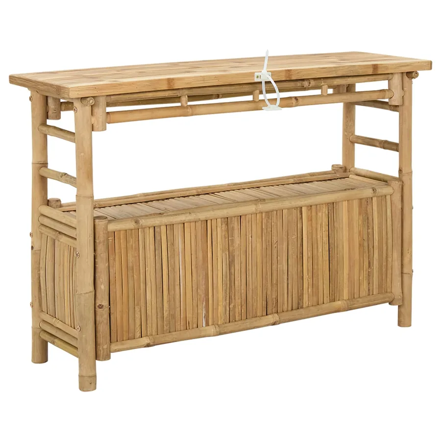Table console avec étagère Naturel 110 x 35 x 75 cm Bambou - 6