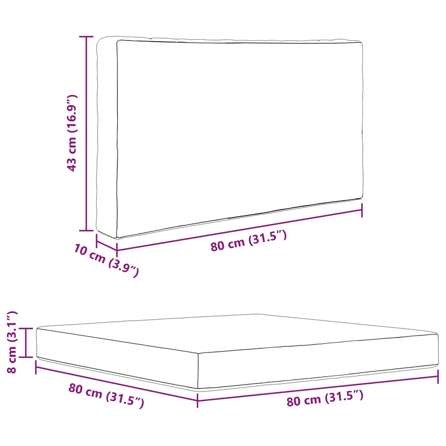Coussin de canapé d'extérieur 2 pcs Gris Polyester - 11