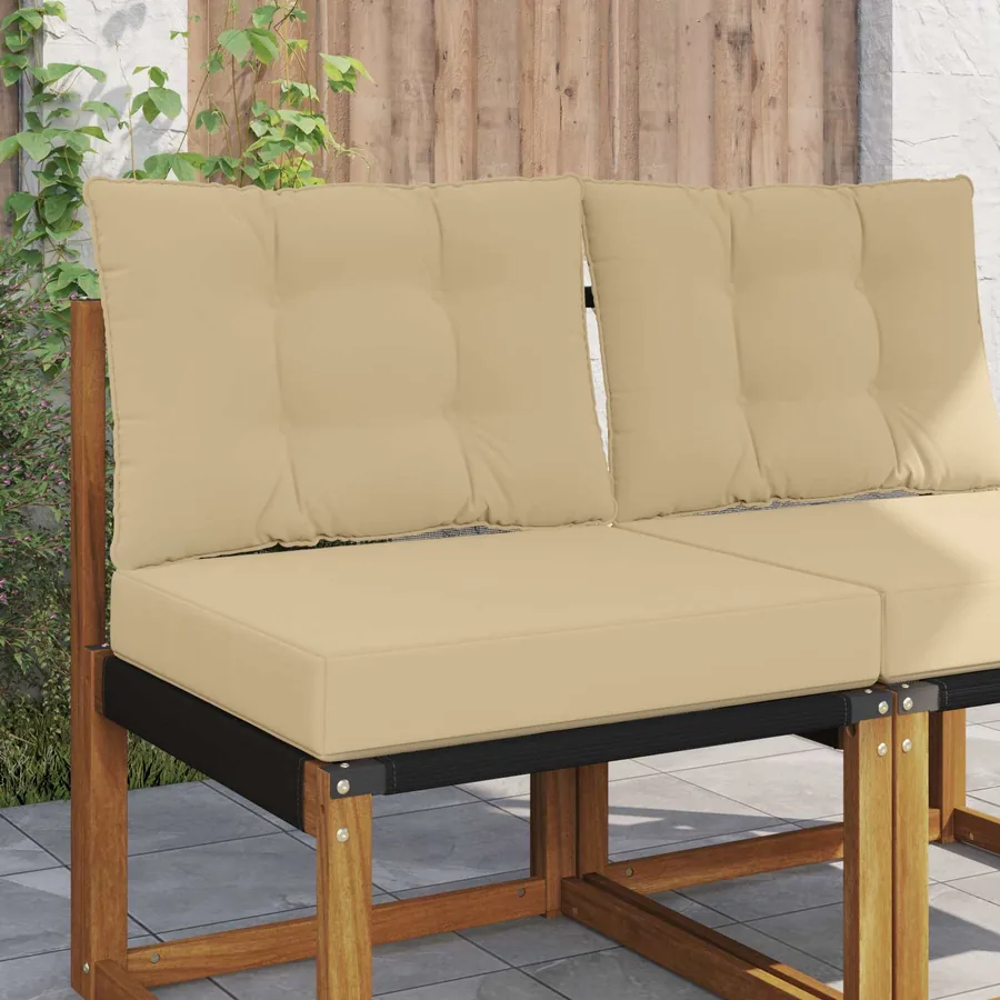 Coussin de canapé d'extérieur Polyester Beige 60 x 50,5 x 8 cm