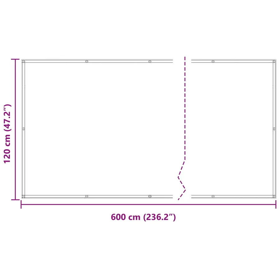 Écran de balcon Gris clair et blanc 120 x 600 cm - 8