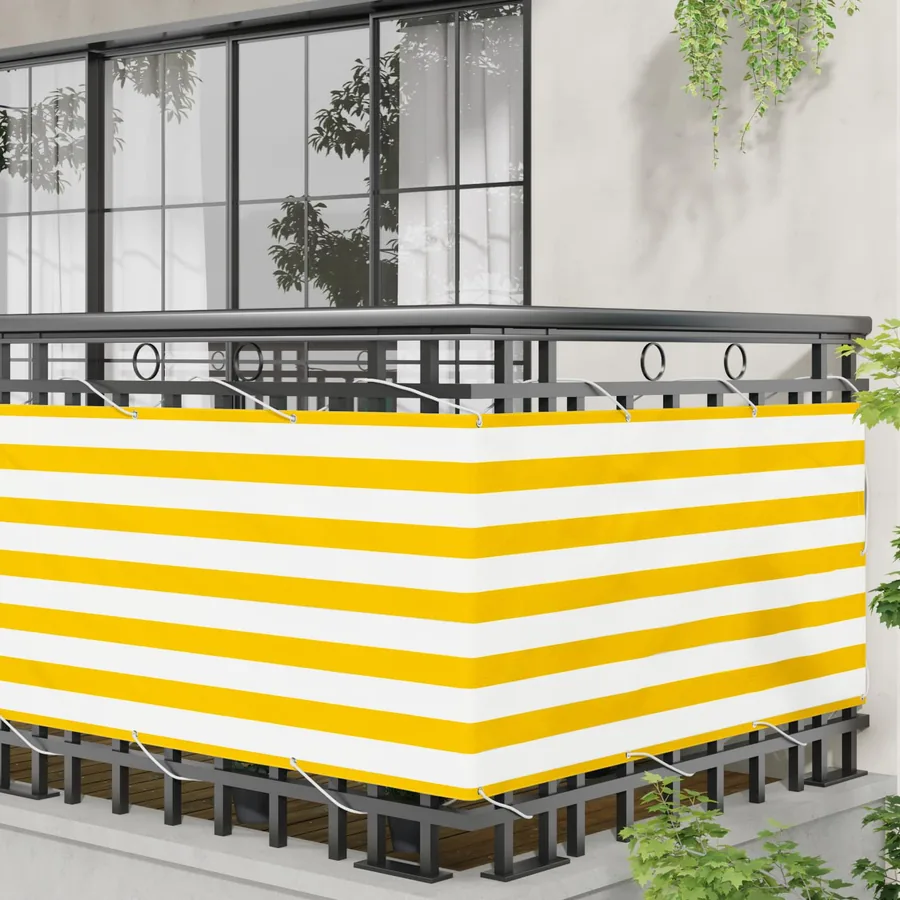 Écran de balcon Jaune et blanc 75 x 200 cm - 3