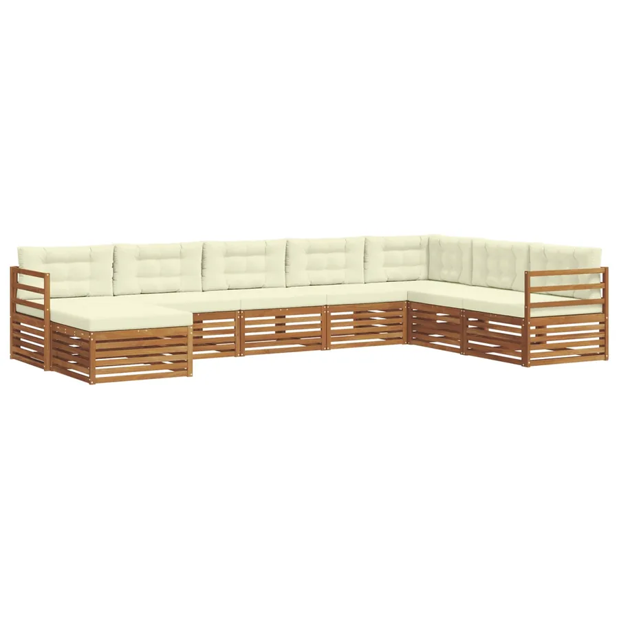 Ensemble de canapés d'extérieur 8 pcs Naturel et Crème - 2