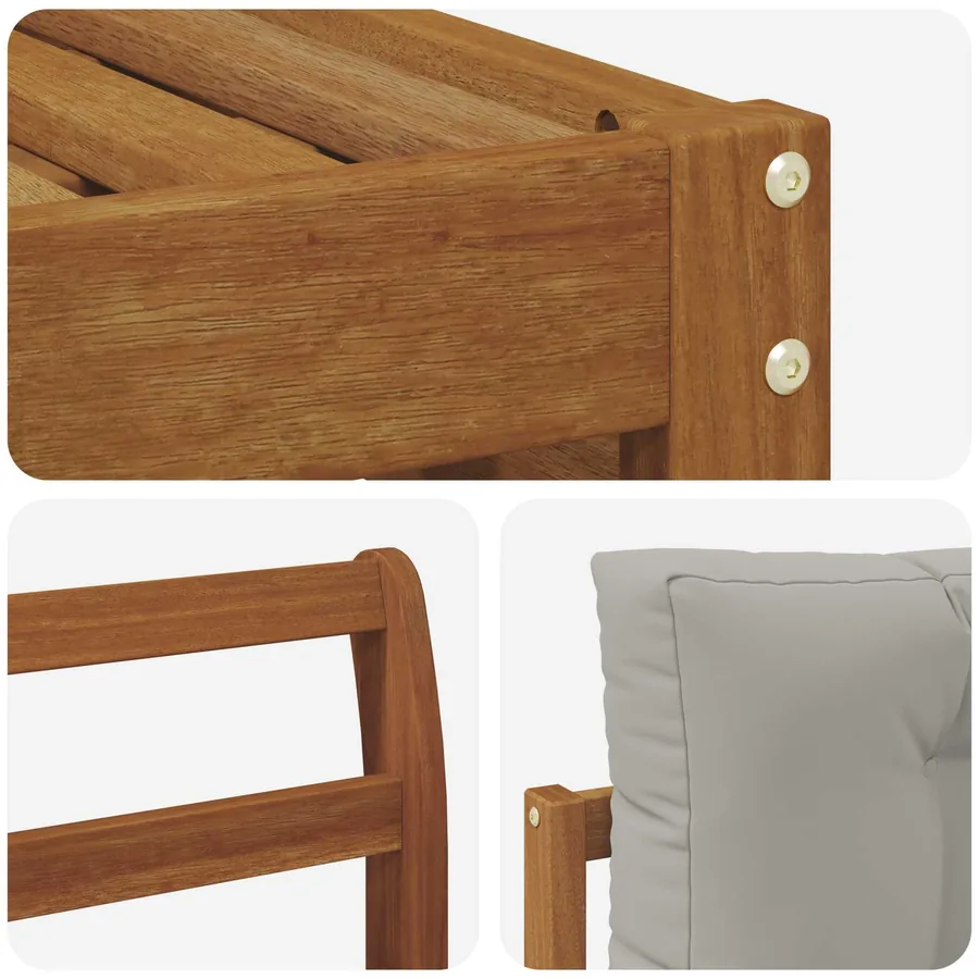 Ensembles de canapés avec coussin 6 pcs Gris Naturel et Clair - 5