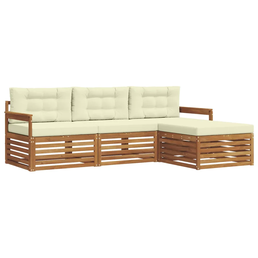 Ensemble de canapés d'extérieur avec coussin Naturel et Crème - 2