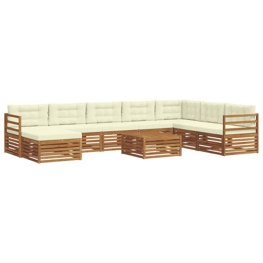 Ensemble de canapés d'extérieur 9 pcs Naturel et Crème - 2
